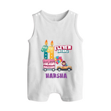 Celebrate 11 Month with Custom Romper Suit/ Sleeveless Romper | Personalized Newborn Outfit | Soft Cotton Comfort - WHITE - 0 - 5 Months Old (Chest 18")