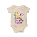 Celebrate 11 Month with Custom Romper | Personalized Newborn Outfit | Soft Cotton Comfort - IVORY - New Born (Chest 14")