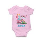 Baby Milestone Romper | Custom 1 Year Onesie | Soft, Skin-Friendly Cotton - BABY PINK - New Born (Chest 14")