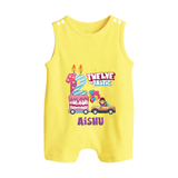 Celebrate 1 Year with Custom Romper Suit/ Sleeveless Romper | Personalized Newborn Outfit | Soft Cotton Comfort - PASTEL YELLOW - 0 - 5 Months Old (Chest 18")