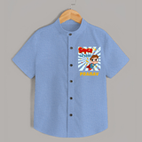 Custom Name Shirt for 7 Year Old | Trendy Cotton Tee - SKY BLUE - 0 - 6 Months Old (Chest 23")
