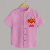 Stylish Name Shirt for 8 Year Old | Cool Kids Cotton Shirt - BABY PINK - 0 - 6 Months Old (Chest 23")
