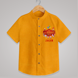 Stylish Name Shirt for 8 Year Old | Cool Kids Cotton Shirt - CHROME YELLOW - 0 - 6 Months Old (Chest 23")