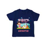 8th Birthday T Shirt for Kids | Custom Name Print - NAVY BLUE - 0-5 Months Old (Chest 17")