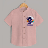 Custom Name Shirt for 9 Year Old | Cool Cotton Kids Shirt - PEACH - 0 - 6 Months Old (Chest 23")