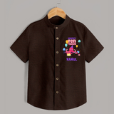 Personalized Name Shirt for 10 Year Old | Stylish Cotton Tee - CHOCOLATE BROWN - 0 - 6 Months Old (Chest 23")