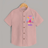 Personalized Name Shirt for 10 Year Old | Stylish Cotton Tee - PEACH - 0 - 6 Months Old (Chest 23")