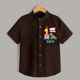 Cute Birthday Shirt for 1 Year Old | Custom Name Print - CHOCOLATE BROWN - 0 - 6 Months Old (Chest 23")