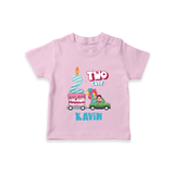 2nd Birthday T Shirt for Baby | Name Printed T Shirt - BABY PINK - 0-5 Months Old (Chest 17")