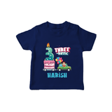 Fun 3 Year Old T Shirt | Perfect for Parties and Play - NAVY BLUE - 0-5 Months Old (Chest 17")