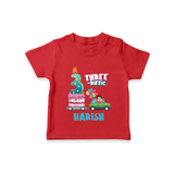 Fun 3 Year Old T Shirt | Perfect for Parties and Play - RED - 0-5 Months Old (Chest 17")