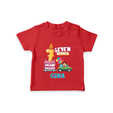 Trendy 7 Year Old T Shirt | Great for Gifting - RED - 0-5 Months Old (Chest 17")