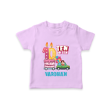10th Birthday T Shirt for Kids | Custom Name Print - LILAC - 0-5 Months Old (Chest 17")