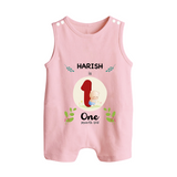 Customized Baby Romper Suit/ Sleeveless Romper | Celebrate 1st Month | Soft & Comfy Fit Romper Suit/ Sleeveless Romper - BABY PINK - 0 - 5 Months Old (Chest 18")