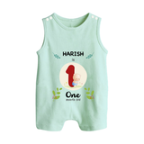 Customized Baby Romper Suit/ Sleeveless Romper | Celebrate 1st Month | Soft & Comfy Fit Romper Suit/ Sleeveless Romper - MINT GREEN - 0 - 5 Months Old (Chest 18")