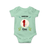 Customized Baby Romper/Onesie | Celebrate 1st Month | Soft & Comfy Fit - MINT GREEN - New Born (Chest 14")