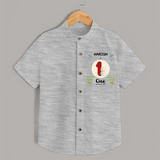 Customized Baby Shirt | Celebrate 1st Month | Soft & Comfy Fit Shirt - GREY - 0 - 6 Months Old (Chest 23")