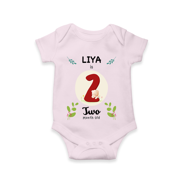 Mark your little one's Second month with a personalized romper/onesie featuring their name! - BABY PINK - 0 - 3 Months Old (Chest 16")