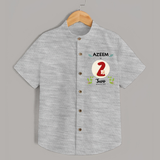 Customized Baby Shirt | Celebrate 2nd Month | Soft & Comfy Fit Shirt - GREY - 0 - 6 Months Old (Chest 23")