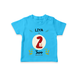 Celebrate The 2nd Month Birthday Custom T-Shirt, Personalized with your little one's name - SKY BLUE - 0 - 5 Months Old (Chest 17")