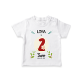 Celebrate The 2nd Month Birthday Custom T-Shirt, Personalized with your little one's name - WHITE - 0 - 5 Months Old (Chest 17")