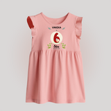 Customized Baby Baby Frock | Celebrate 6th Month | Soft & Comfy Fit Baby Frock - BABY PINK - 0 - 3 Months Old (Chest 17")