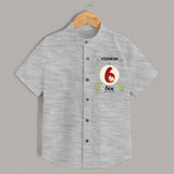 Customized Baby Shirt | Celebrate 6th Month | Soft & Comfy Fit Shirt - GREY - 0 - 6 Months Old (Chest 23")