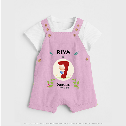Customized Baby Dungaree Set | Celebrate 7th Month | Soft & Comfy Fit Dungaree Set