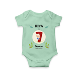 Customized Baby Romper/Onesie | Celebrate 7th Month | Soft & Comfy Fit - MINT GREEN - New Born (Chest 14")