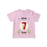 Celebrate The 7th Month Birthday Custom T-Shirt, Personalized with your little one's name - PINK - 0 - 5 Months Old (Chest 17")