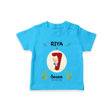 Celebrate The 7th Month Birthday Custom T-Shirt, Personalized with your little one's name - SKY BLUE - 0 - 5 Months Old (Chest 17")
