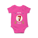 Customized Baby Romper/Onesie | Celebrate 7th Month | Soft & Comfy Fit - HOT PINK - New Born (Chest 14")