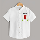 Customized Baby Shirt | Celebrate 8th Month | Soft & Comfy Fit Shirt - WHITE - 0 - 6 Months Old (Chest 23")