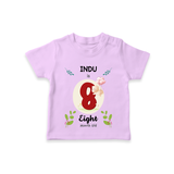 Celebrate The 8th Month Birthday Custom T-Shirt, Personalized with your little one's name - LILAC - 0 - 5 Months Old (Chest 17")