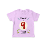 Celebrate The 9th Month Birthday Custom T-Shirt, Personalized with your little one's name - LILAC - 0 - 5 Months Old (Chest 17")