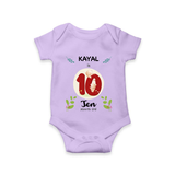 Customized Baby Romper/Onesie | Celebrate 10th Month | Soft & Comfy Fit - LILAC - New Born (Chest 14")
