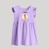 Customized Baby Baby Frock | Celebrate 1st Year | Soft & Comfy Fit Baby Frock - LILAC - 0 - 3 Months Old (Chest 17")