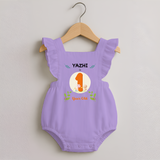 Customized Baby Romper Frock | Celebrate 1st Year | Soft & Comfy Fit Romper Frock - LILAC - 0 - 3 Months Old (Chest 19")