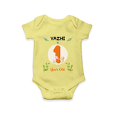 Customized Baby Romper/Onesie | Celebrate 1 Year | Soft & Comfy Fit - PASTEL YELLOW - New Born (Chest 14")