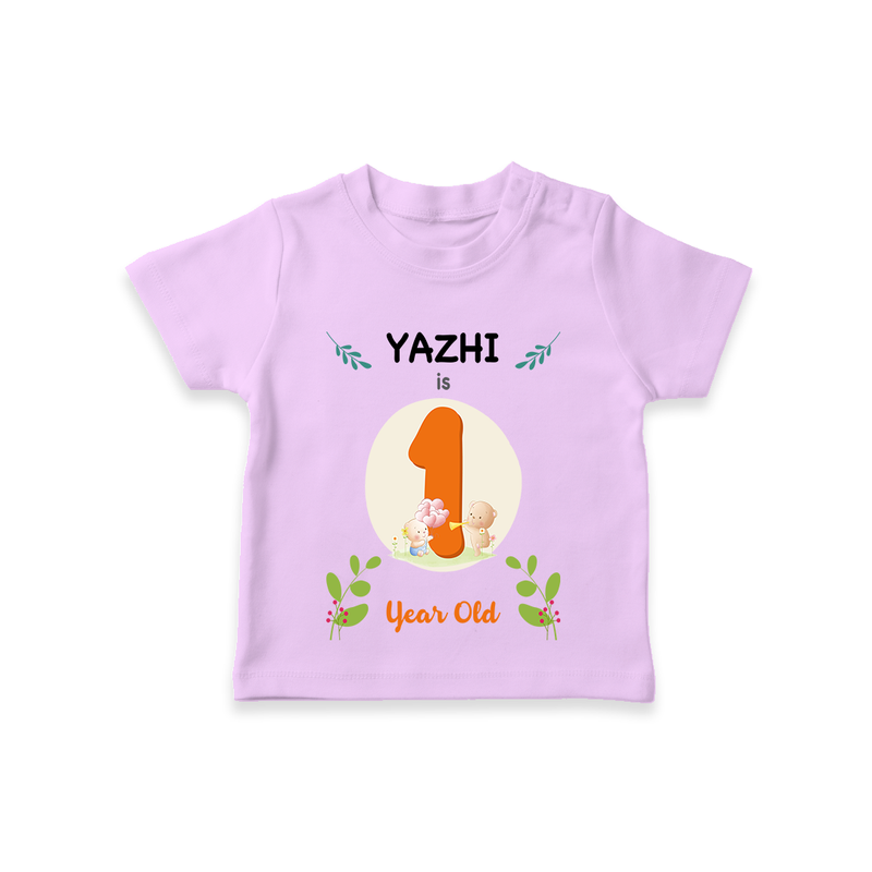 Celebrate The 12th Month Birthday Custom T-Shirt, Personalized with your little one's name - LILAC - 0 - 5 Months Old (Chest 17")