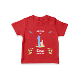 1 Month Milestone Baby T-Shirt Outfit | Personalized T-Shirt | Perfect for Photoshoots - RED - 0-5 Months Old (Chest 17")