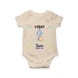 2 Month Milestone Baby Bodysuit Outfit | Personalized Romper/Onesie | Perfect for Photoshoots - IVORY - New Born (Chest 14")