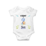 2 Month Milestone Baby Bodysuit Outfit | Personalized Romper/Onesie | Perfect for Photoshoots - WHITE - New Born (Chest 14")