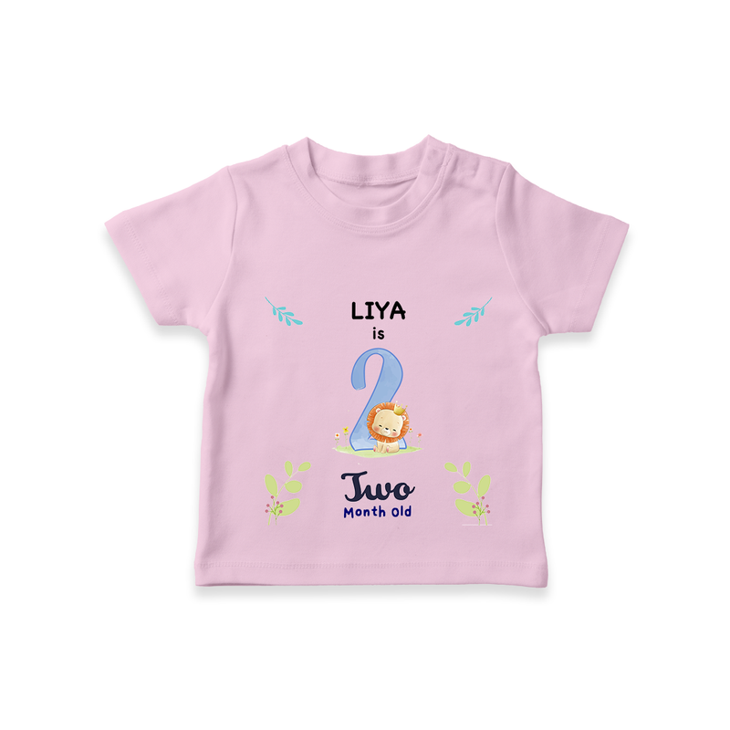 "Celebrate your kids 2nd month"  - Personalized TShirt  - PINK - 0 - 5 Months Old (Chest 17")