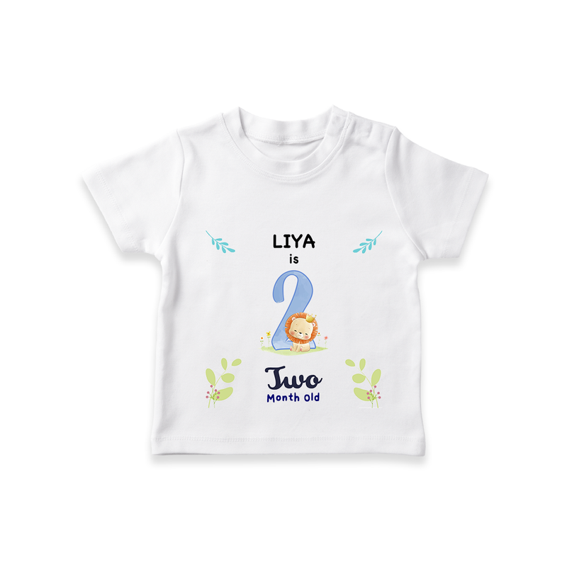 "Celebrate your kids 2nd month"  - Personalized TShirt  - WHITE - 0 - 5 Months Old (Chest 17")