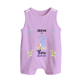 3 Month Milestone Baby Romper Suit/ Sleeveless Romper Outfit | Personalized Romper Suit/ Sleeveless Romper | Perfect for Photoshoots - LILAC - 0 - 5 Months Old (Chest 18")