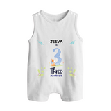 3 Month Milestone Baby Romper Suit/ Sleeveless Romper Outfit | Personalized Romper Suit/ Sleeveless Romper | Perfect for Photoshoots - WHITE - 0 - 5 Months Old (Chest 18")