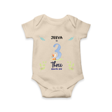 3 Month Milestone Baby Bodysuit Outfit | Personalized Romper/Onesie | Perfect for Photoshoots - IVORY - New Born (Chest 14")