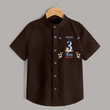 3 Month Milestone Baby Shirt Outfit | Personalized Shirt | Perfect for Photoshoots - CHOCOLATE BROWN - 0 - 6 Months Old (Chest 23")