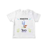 4 Month Milestone Baby T-Shirt Outfit | Personalized T-Shirt | Perfect for Photoshoots - WHITE - 0-5 Months Old (Chest 17")